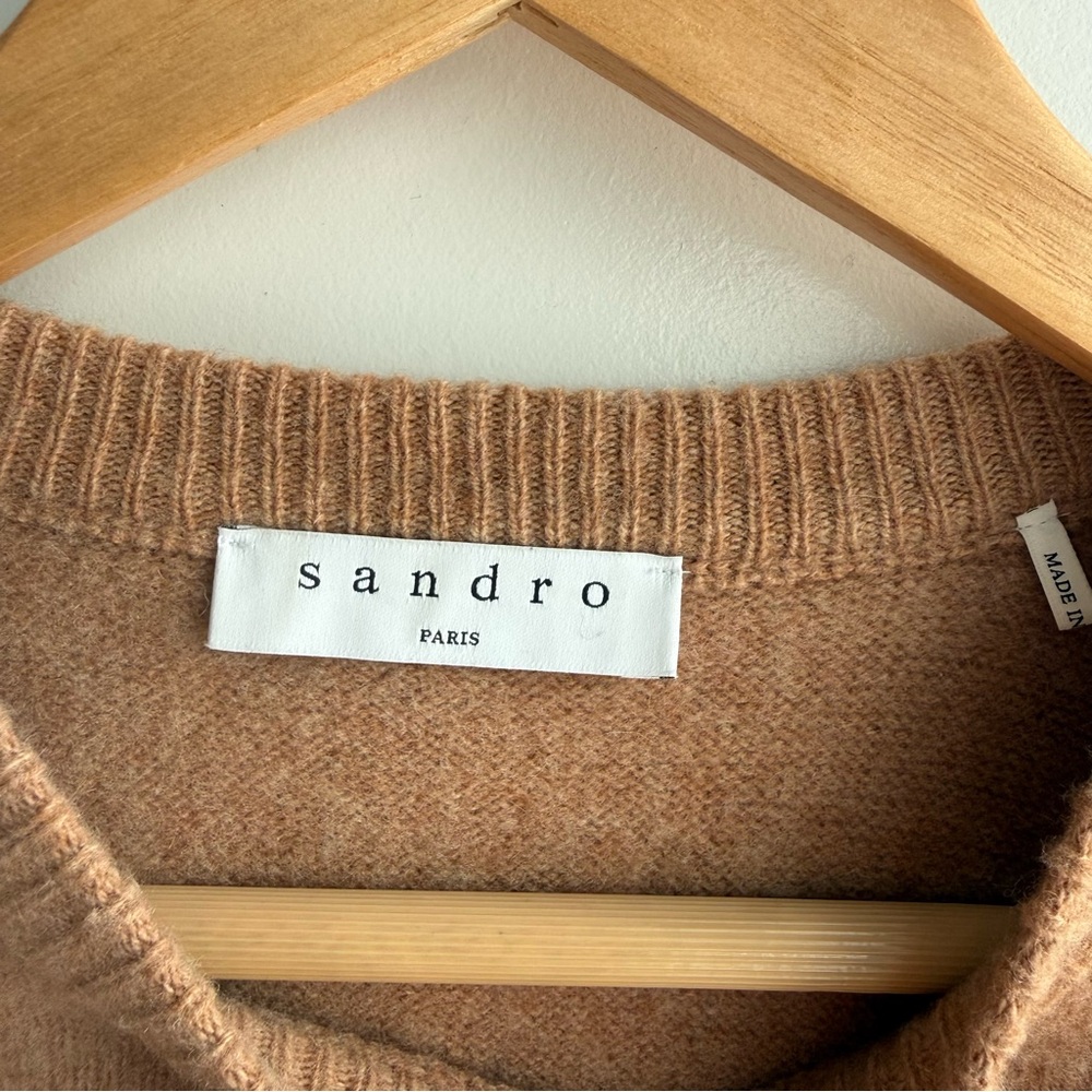 Sandro Cape Style Wool Poncho Sweater - Picture 2 of 6